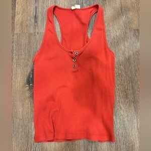 Red Orange Ribbed Tank large